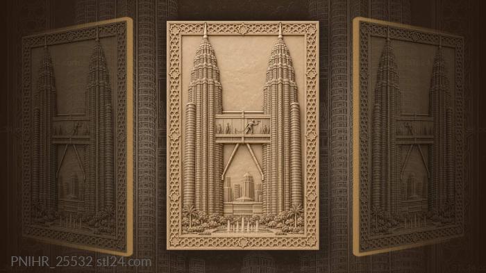 Petronas Towers with a window washer aloft 3d STL model