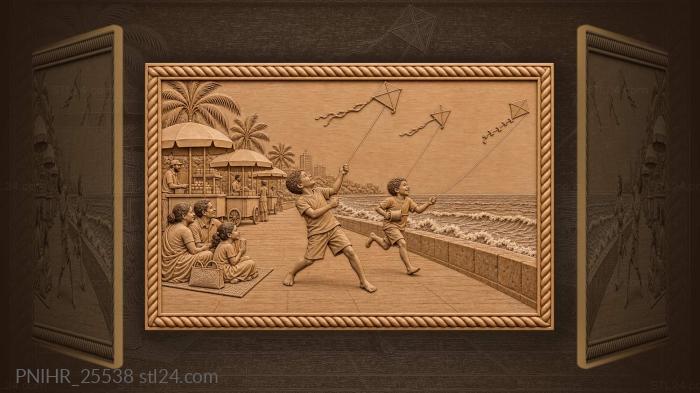 Colombo kites over ocean promenade 3d STL model