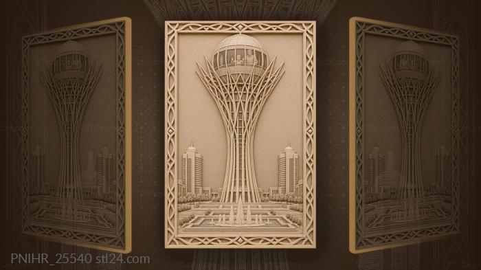 Ascending visitors ride above astana fountains 3d STL model