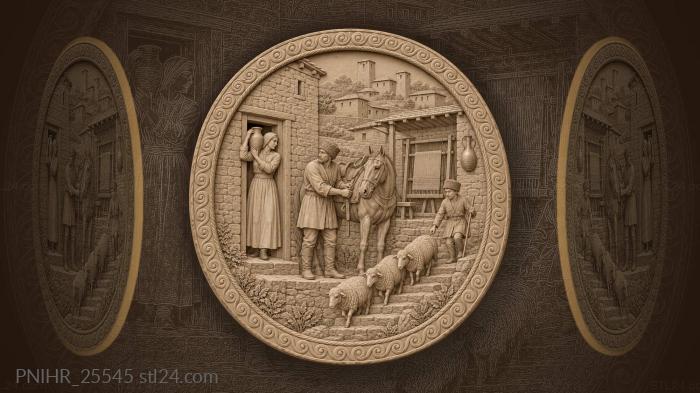 Mountain life morning bustle family 3d STL model