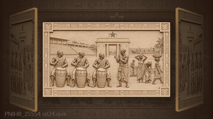 Drummers rehearsing before the independence arch 3d STL model