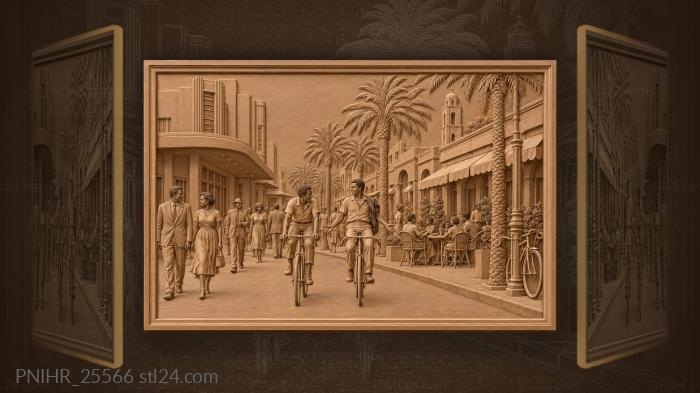 Pedaling friends pass cafes on harnet avenue 3d STL model