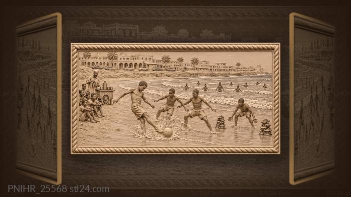 Mogadishu beach football game scene 3d STL model