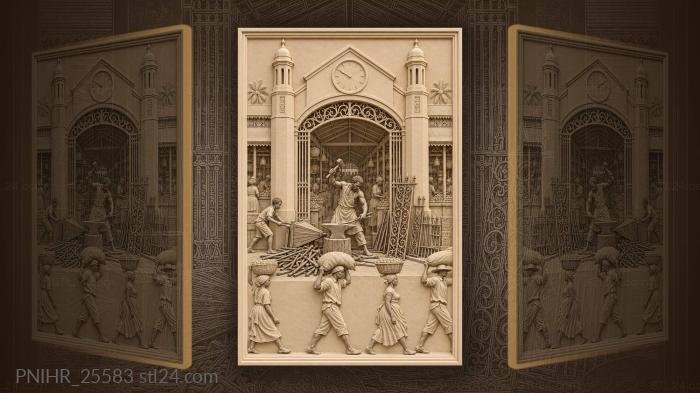 Smith bending a bar at the market gate 3d STL model
