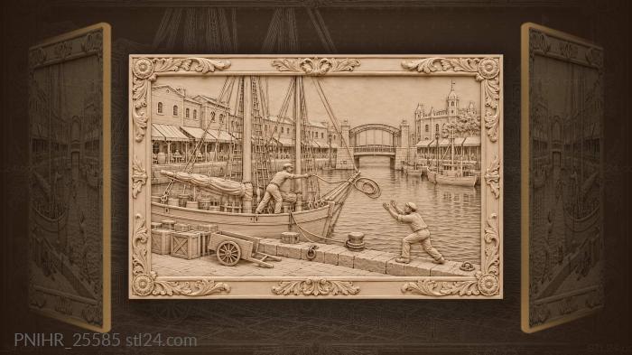 Schooner coming alongside the careenage quay 3d STL model
