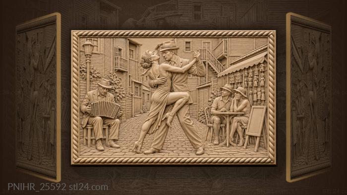 Tango couple in the caminito alley 3d STL model