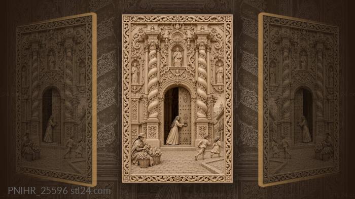 Quito church closing doors street scene 3d STL model