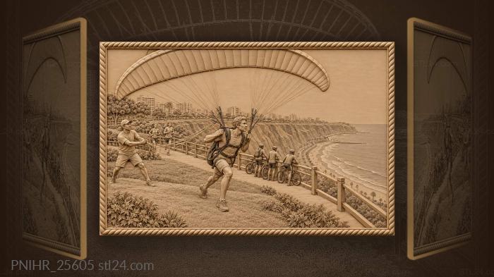 Lima cliffs paragliding launch adventure 3d STL model