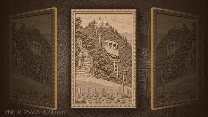 Passenger peers from tilted funicular 3d STL model