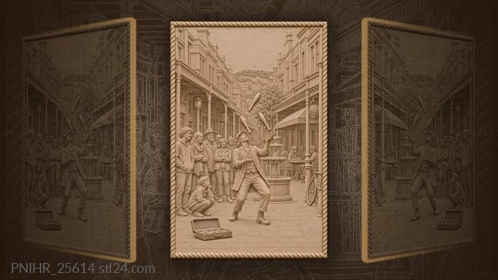 Wellington street performer fountain scene 3d STL model