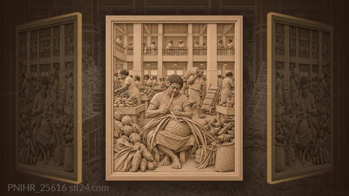 Suva market weaver and produce 3d STL model