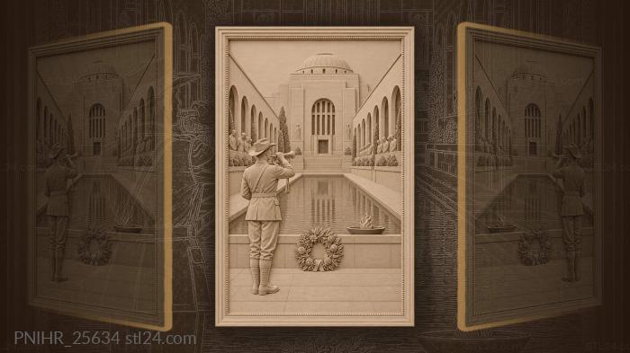 Bugler plays the last post in canberra 3d STL model