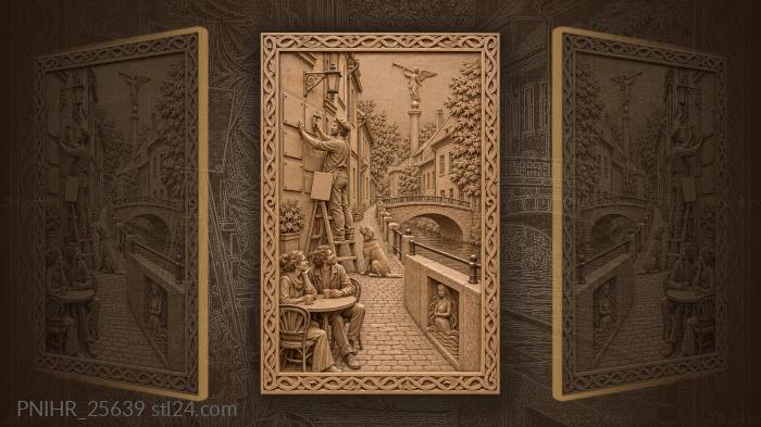 Artist nails a plaque in uzupis 3d STL model