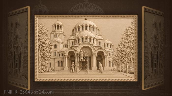 Icon painter works above the cathedral entrance 3d STL model
