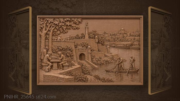 Fishermen haul nets beneath belgrade ramparts 3d STL model