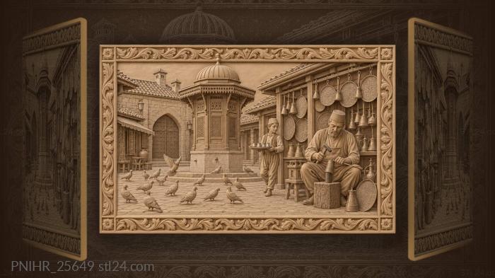 Coppersmith hammers coffeepot beside sebilj 3d STL model