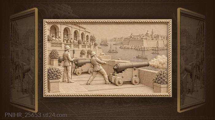 Gunner fires beneath barrakka spectators 3d STL model