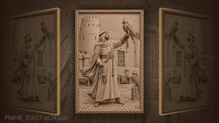 Riyadh fortress falconer and noble bird 3d STL model