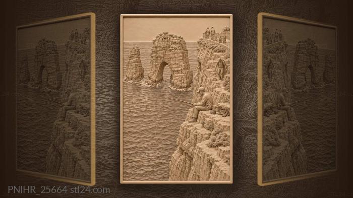 Beirut cliffs fisherman and pigeon rocks 3d STL model