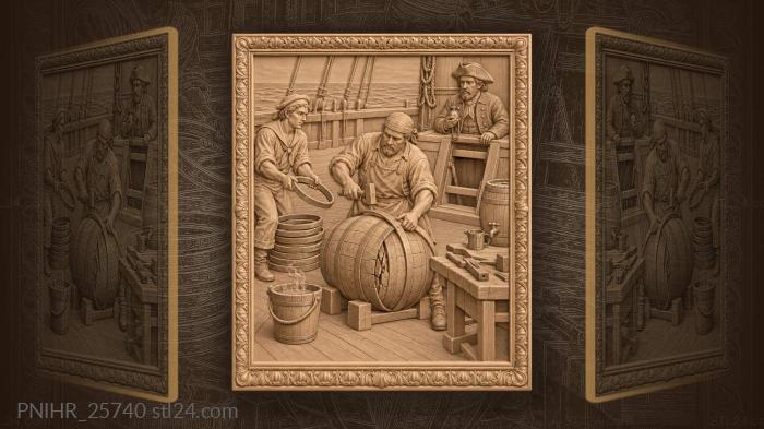 Ships cooper cask repair scene 3d STL model