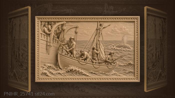 Lowering the whaleboat to the hunt 3d STL model