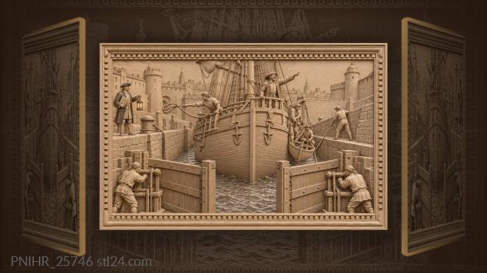 Port entry ship canal gate 3d STL model