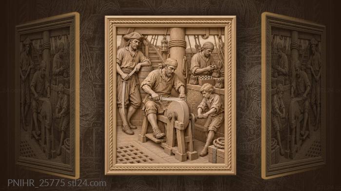 Shipyard sharpening blades preparing for battle 3d STL model
