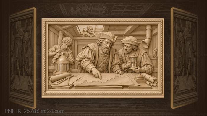 Captain traces coast while mate times passage 3d STL model
