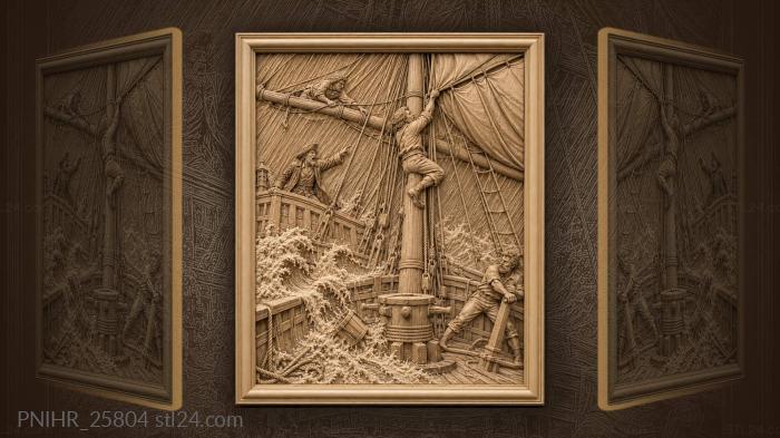 Seaman climbing the foremast to furl sail 3d STL model