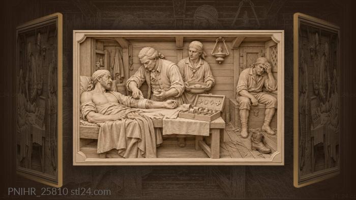 Cabin scene with medical assistance 3d STL model
