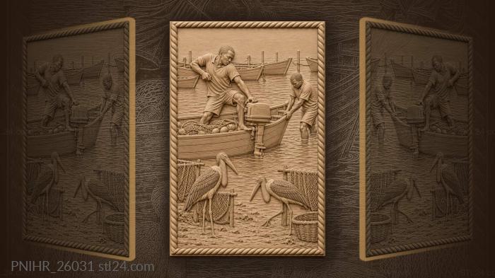 Victoria lake fisherman starting motor boat 3d STL model