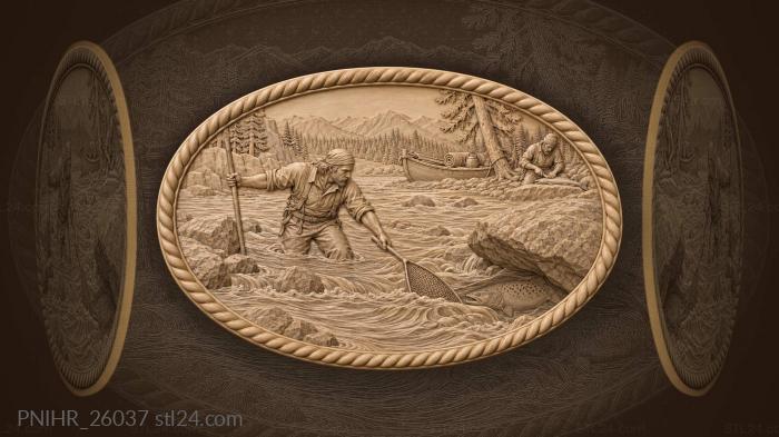 Angler reaches through current for taimen 3d STL model