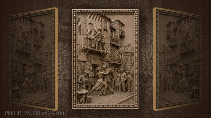 Buenos aires street tango and painter 3d STL model