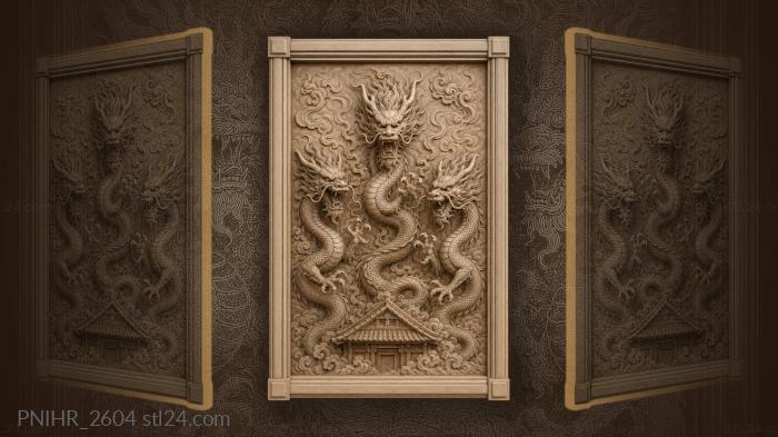 Dragons rising from ancient home 3d STL model