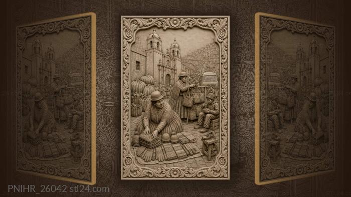 Andean church market life bolivia 3d STL model