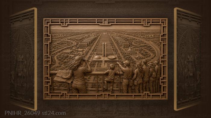 Straight lawn between ministry blocks to horizon 3d STL model