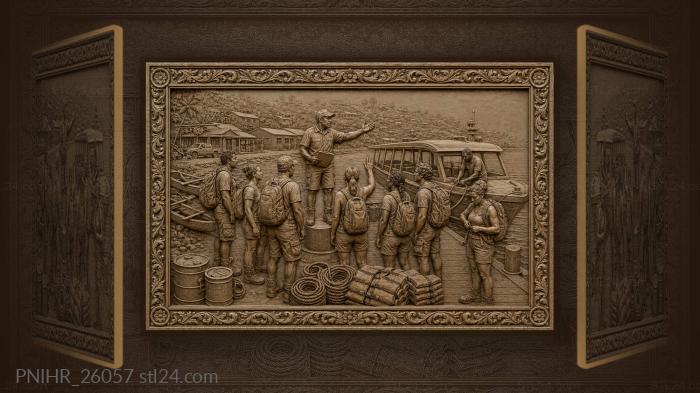 Vanuatu wharf volcano tour group 3d STL model