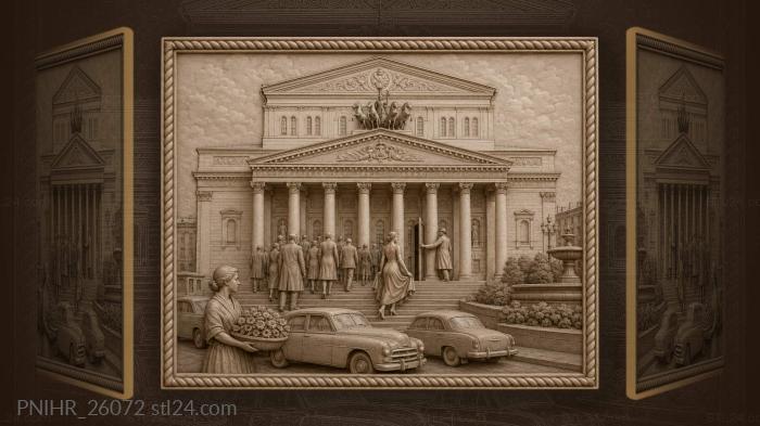 Moscow bolshoi theatre evening arrival 3d STL model