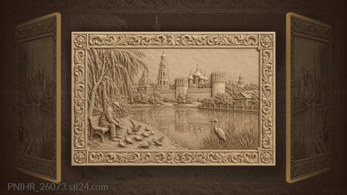 Novodevichy convent serene waterscape moscow 3d STL model