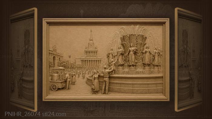 Friendship of nations fountain scene 3d STL model