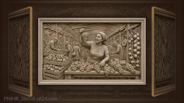 Chisinau market vibrant grape harvest 3d STL model