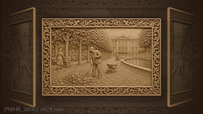 Kadriorg park autumn gardener baroque palace 3d STL model