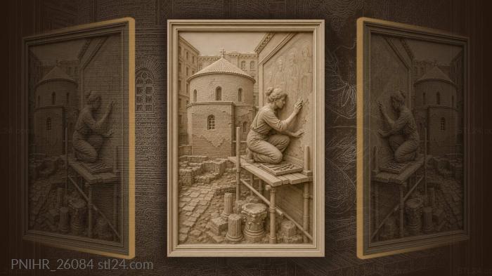 Sofia rotunda restoration ancient courtyard scene 3d STL model
