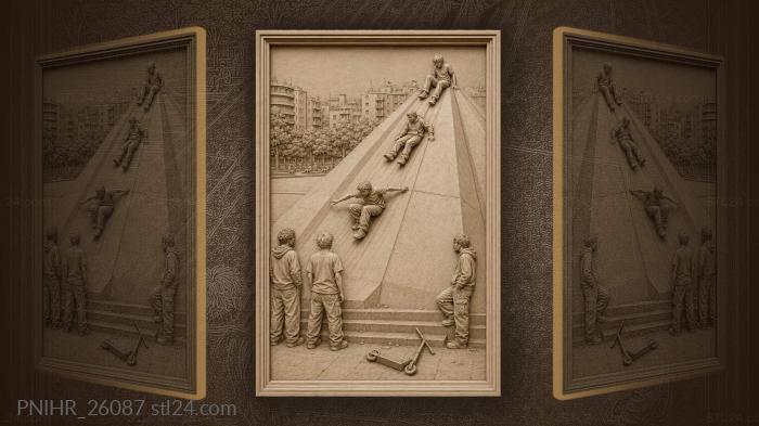 Tirana pyramid youthful descent playful energy 3d STL model