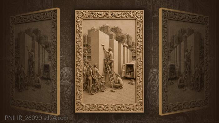 Pristina monument young artists painting city 3d STL model