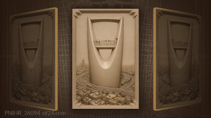 Two visitors pointing down from skybridge 3d STL model