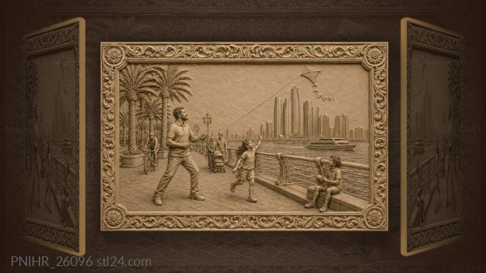 Abu dhabi family kite flying 3d STL model