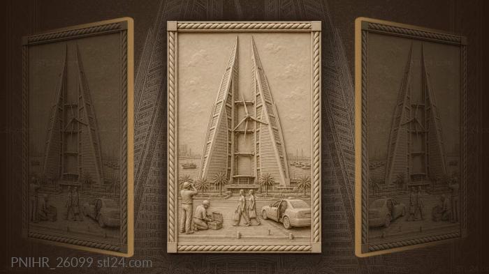 Bahrain towers wind and water 3d STL model