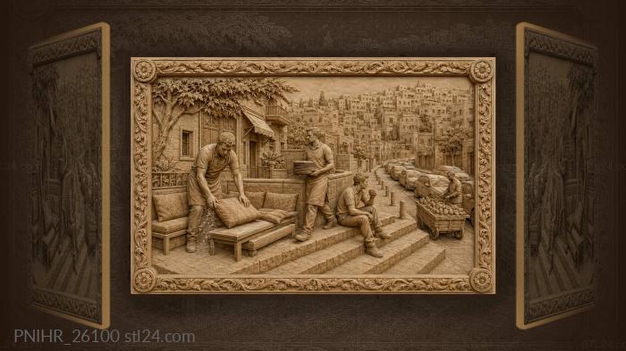 Beating cushions on an amman terrace 3d STL model