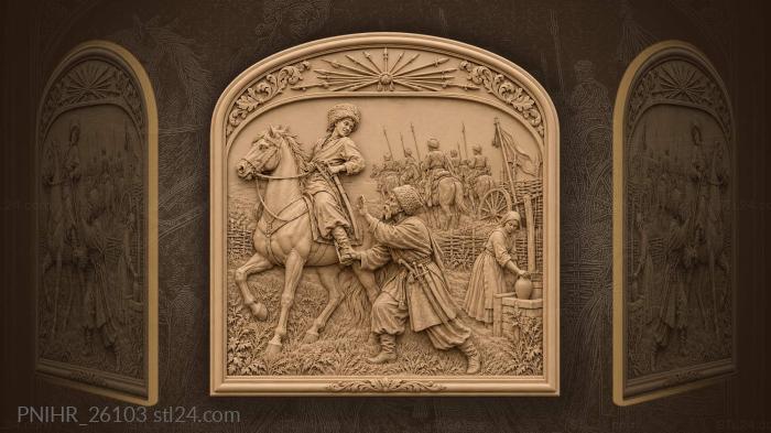 Cossack greeting young rider steppe 3d STL model